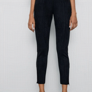 ZARA Black Faux Suede Stretch Pants/Leggings Size S